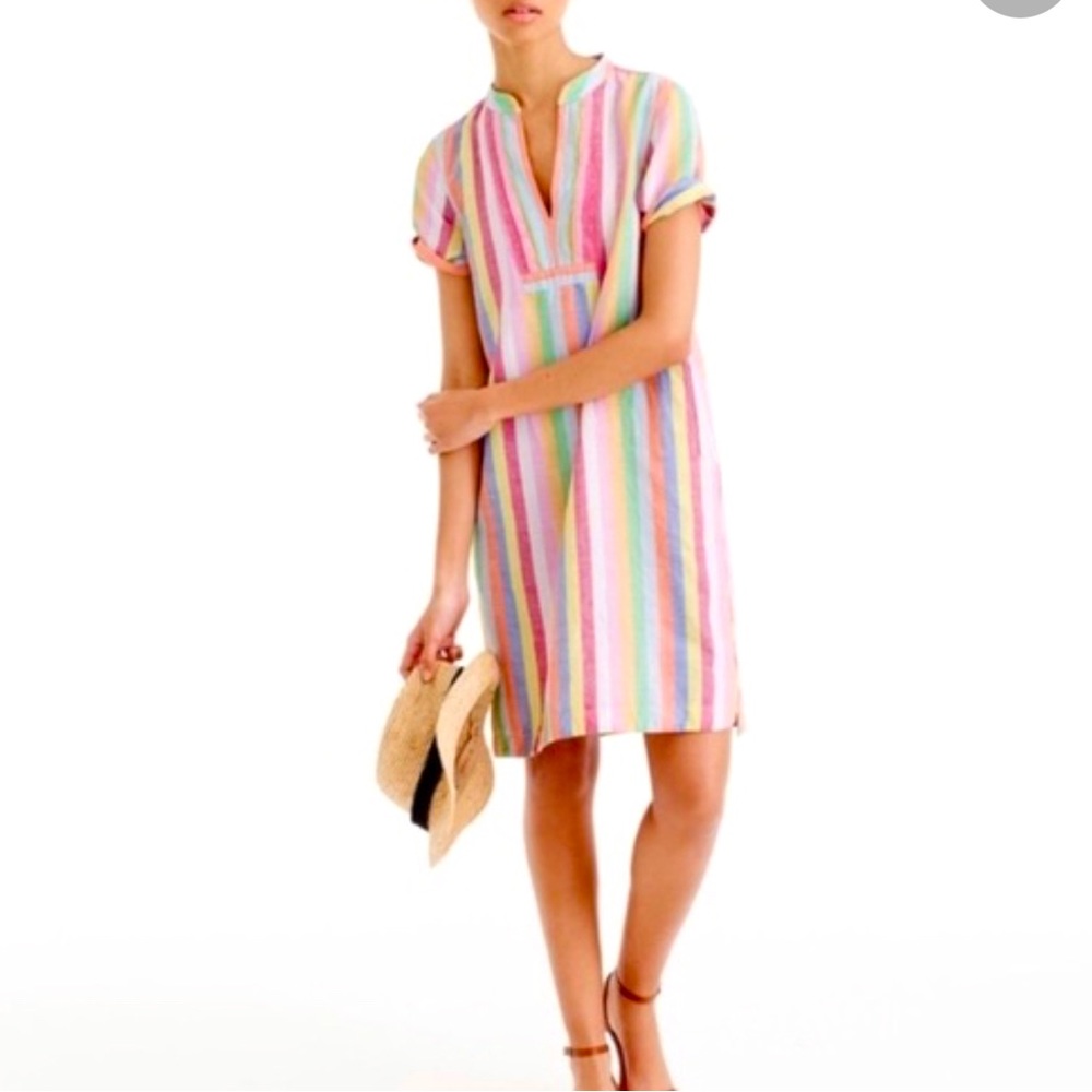 J.Crew Candy Stripe Linen Dress/Tunic (xs)